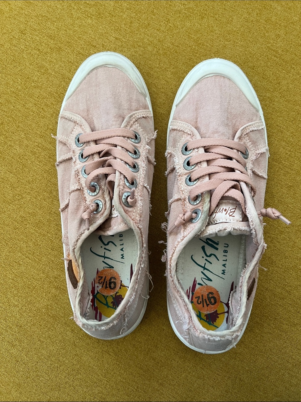 Blowfish Pink Frayed Canvas Sneakers